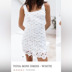 Petal & Pup Mini Dress in White